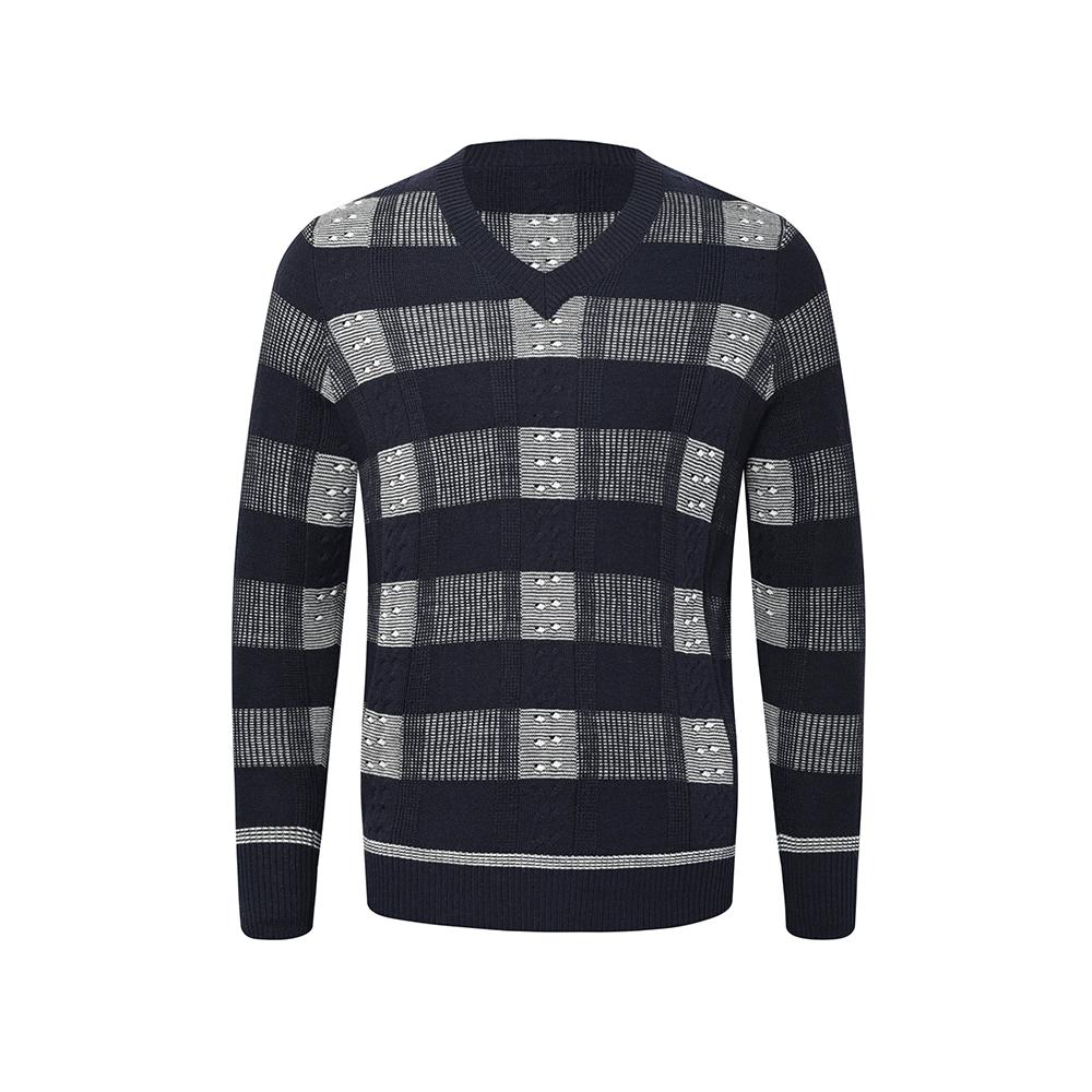 Mens Sweater Regular Fit V Neck Knitted Jumper Diamond Pattern Argyle Pullover Sweaters