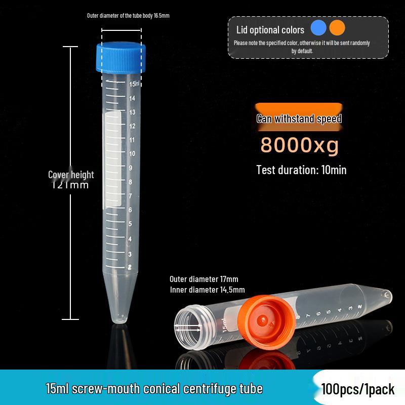 Laboratory Plastic Tubes: PCR, Centrifuge & Seed Bottles in 0.2/1.5/5/10/15/30/50ml