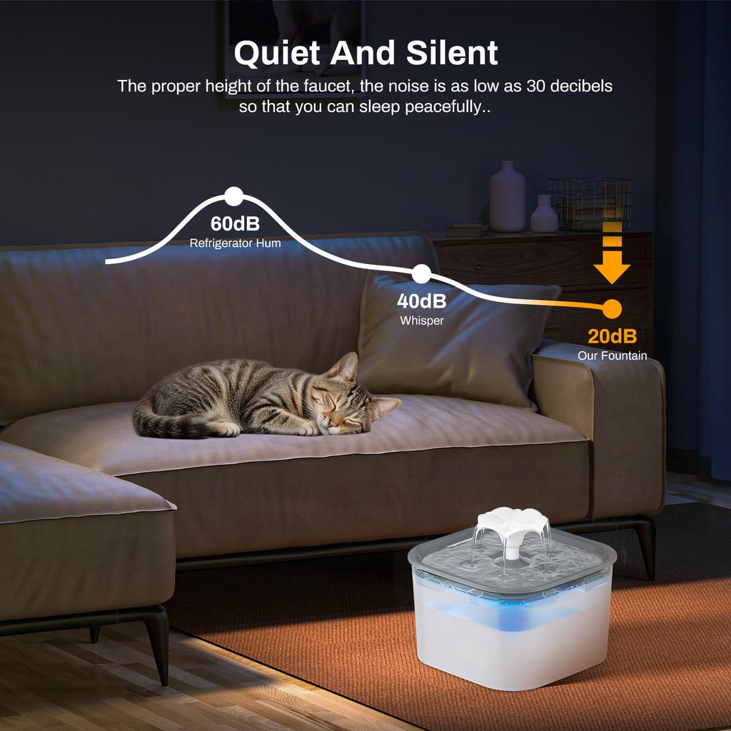 2.6 л Автоматический фонтан для воды для кошек с краном Диспенсер для воды для собак Прозрачный фильтр Поилка Сенсор для питомца Автоматическая кормушка для питья