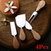 New 4PCS Wooden Handle Cheese Knives Sets High Quality Cheese Tool Set Cheese Cutting Knife Slicer