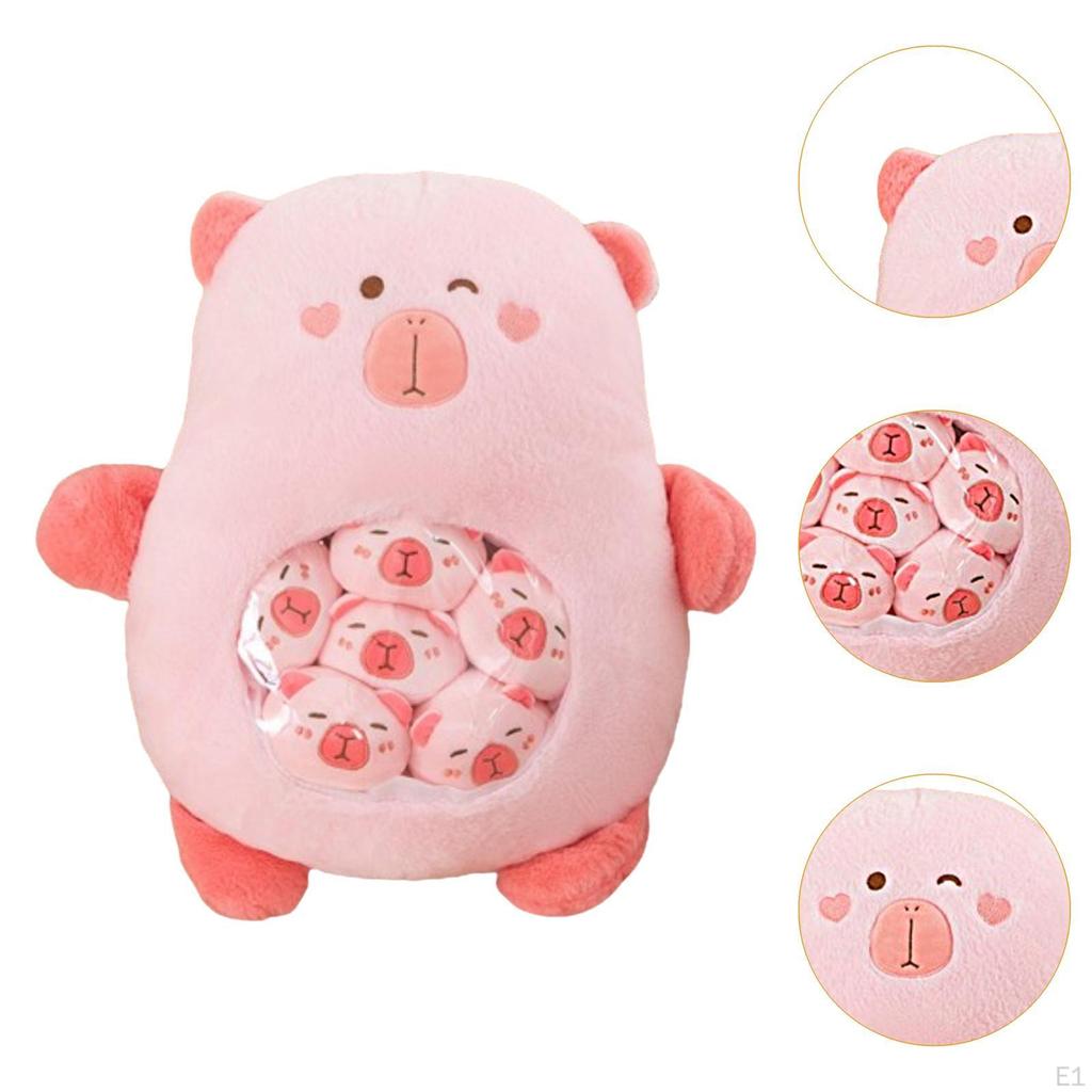 Очаровательная плюшевая игрушка-капибара в подарок с крошечными куколками