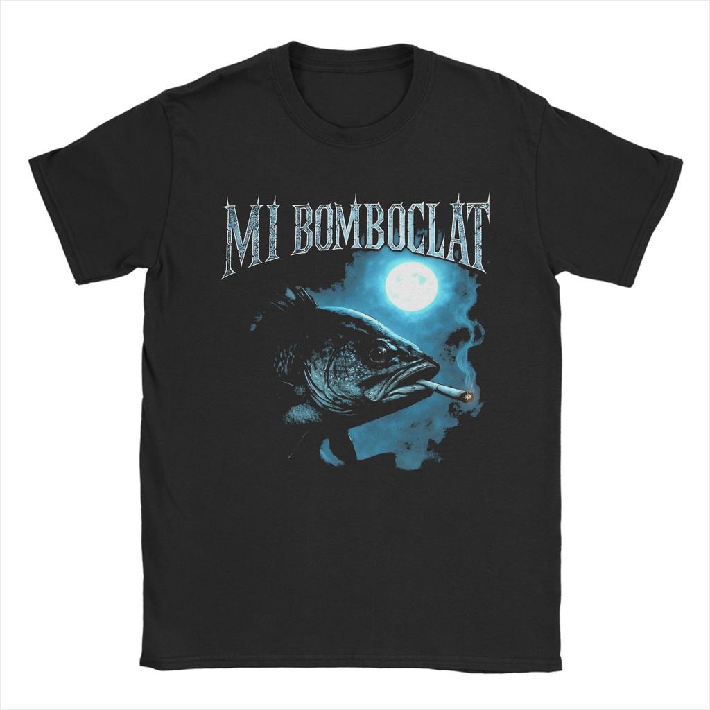 Mens Womens Funny Bomboclat Fish Meme Shirt Pure Cotton Graphic Printed T-Shirt Clothing Outfits