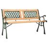 Garden Bench - VIDAXL - 122 Cm - Solid Fir Wood - Cast Iron - 3 Seats