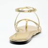 Fashion Gold Narrow Strap Cross Strap Design Flat Sandals Women Summer Sexy Women's Flip Flops Elegant Ankle Strap Dress Shoes Sandalias