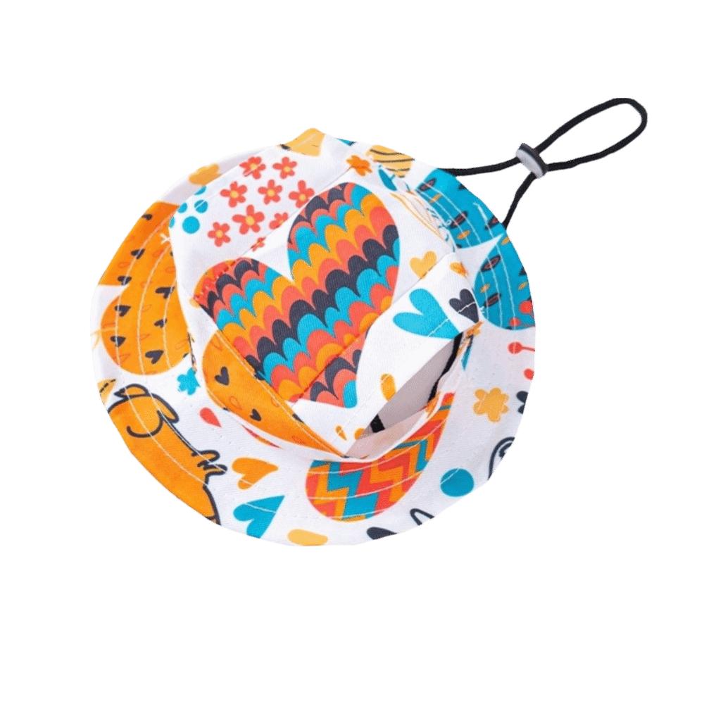 Cute Adjustable Dog Fisherman Hat Ear Exposed Comfortable Pet Sun Hat Breathable Dog Sunscreen Hat Walking