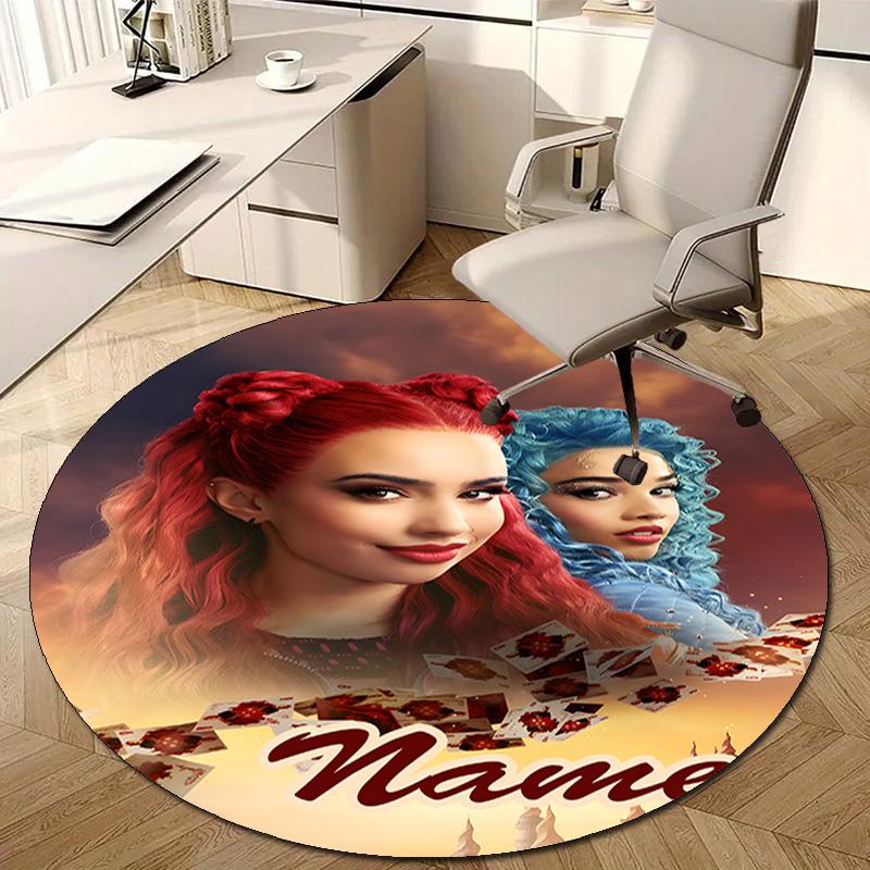 Personalized Descendants The Rise of Red Round Chair Office Rug - Perfect for Mat, Office Chair & More - Ideal Gift for Birthdays and Holidays