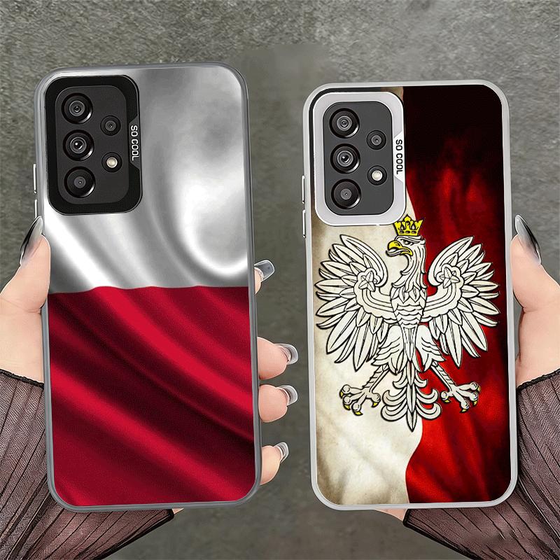 Белый красный чехол для телефона с флагом Польши для Samsung A17 A16 A15 A14 A13 A57 A56 A55 A54 A53 A37 A36 A35 A34 A33 A26 A25 A24 A23 A5