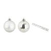 Boules De Noël Décorées - Set De 8 - Diamètre 6 Cm - Assortiment Mat Et Brillant - Gris