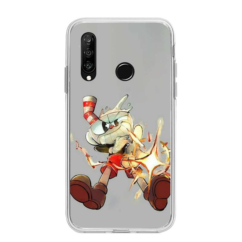 Милый игровой чехол для телефона Cuphead для Huawei P20 P40 Lite P30 Pro P Smart 2019 Nova 3e 6 Se, силиконовый прозрачный мягкий чехол