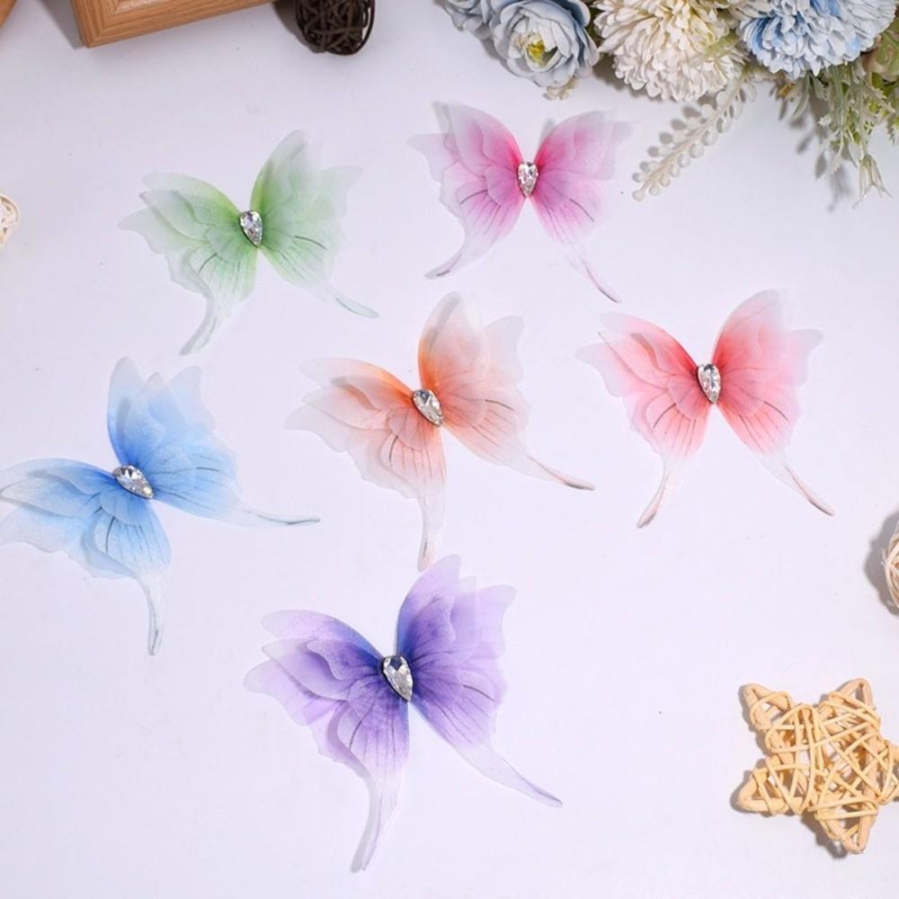 Four-Layer Organza Fabric Butterfly Translucent 3D Butterfly Decorations Butterfly Appliques