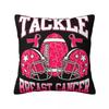 For Breast Cancer Support With Pink Ribbon Pillowcase Polyester Cushion Cover Decor Throw Pillow Case Cover Home Zipper 4040cm