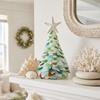 Sea Glass Coastal Beach Holiday Craft Kit DIY Christmas Tree Foam Cone Starfish Topper for Adults Set