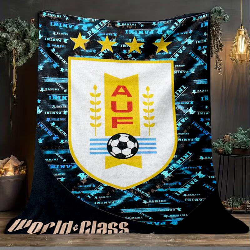 1PC Uruguay national football Printed Soft Flannel Blanket Throw for Adult Bedroom Living Room Sofa Camping Travel Fan gifts Christmas Gifts