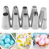 10Pcs Stainless Steel Piping Nozzles Set for Cakes Biscuits Decoration Large Reusable Nozzles for Piping Bags Artistic Cake Piping Tool