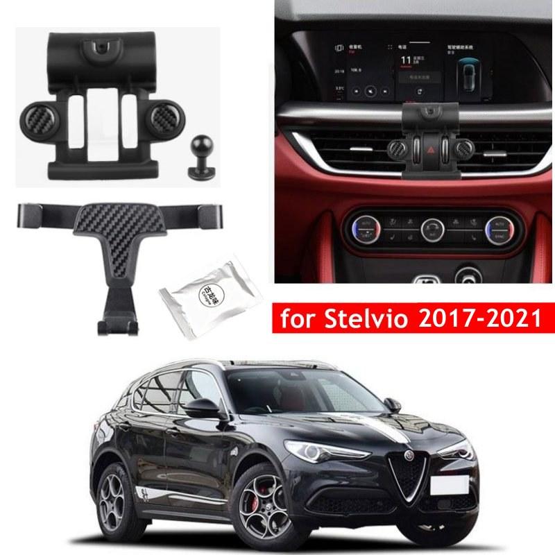 Держатель для телефона для Alfa Romeo Giulia Stelvio 2021 2020 2019 2018 2017 Крепление на вентиляционное отверстие Подставка для мобильного телефона Автомобильные аксессуары