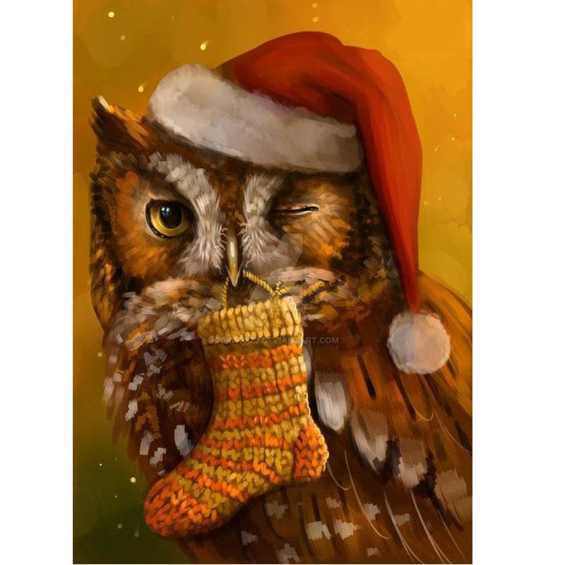 DIY Сова 5D алмазная живопись полная круглая дрель вышивка крестиком мультфильм животных Алмазная вышивка Стразы Мозаика домашний декор