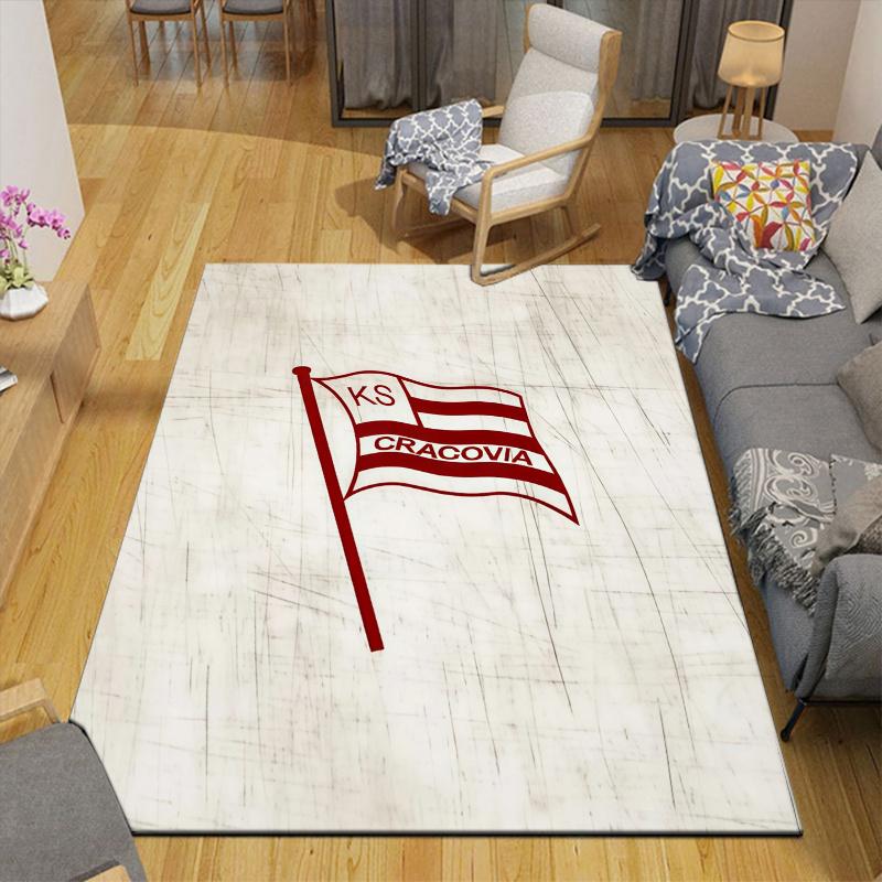 KS Cracovia Home Sofa Decoration for Living Room & Bedroom, Non‑Slip Play Flannel Floor Mat for Game Room