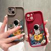 Soft Silicone Square Ladders Cartoon Pattern Full Cover Camera Protection Shockproof Case for iPhone Infinix Tecno Vivo