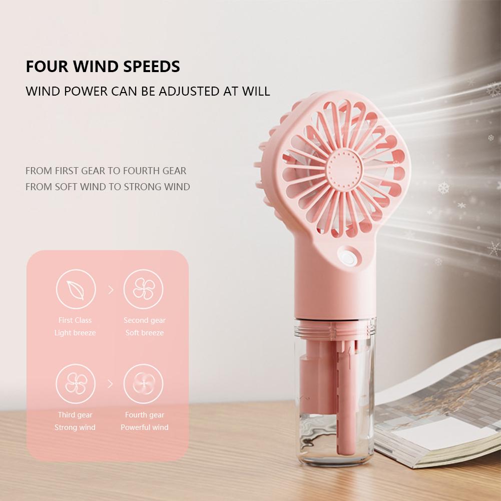 Handheld Mini Air Conditioner USB Rechargeable Portable Silent Humidification Small Fan Cool Mist Spray Fan for Home/Office/Dorm