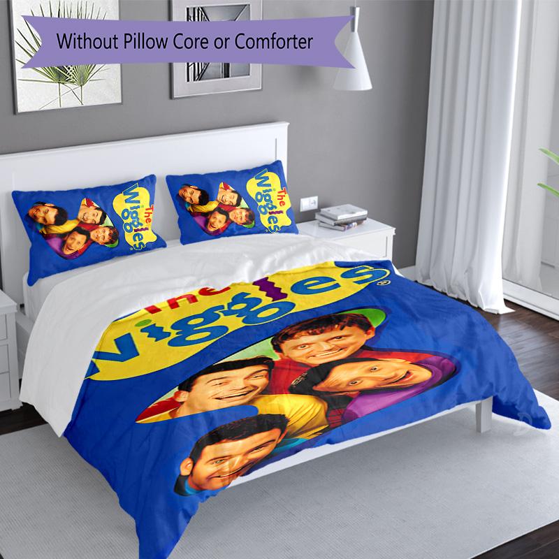 3pcs The Wiggles pattern bedding set duvet cover set includes duvet cover &pillowcases, perfect all season bedroom decoration & gift