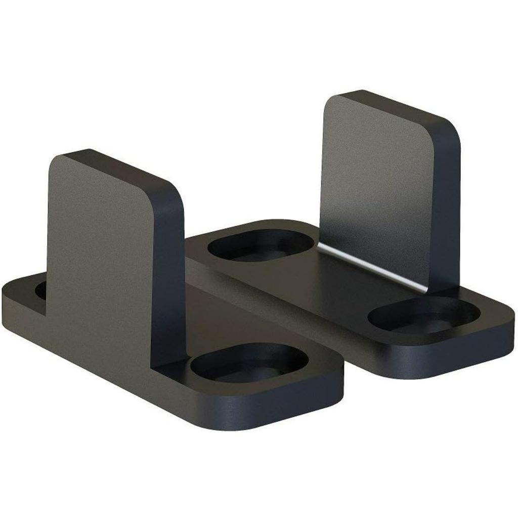 Black Aluminum Floor Guide, Floor Mounted Sliding Barn Door Hardware, Adjustable Bypass Door Guide, 2 Pack
