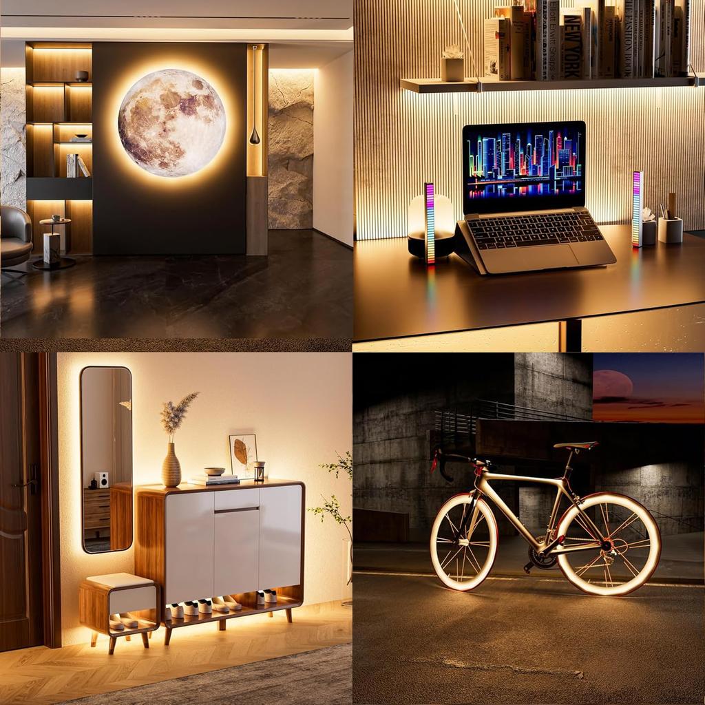 Светодиодная лента, COB светодиоды, USB 5V, 320 светодиодов/м, 10-уровневый диммер, Отрезаемая, Высокая яркость, Монтаж на двусторонний скотч, Ширина 8 мм, Длина 2 м,