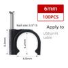 100Pcs/Set 4-16mm Round Cable Wire Clips Black Steel Nails Cable Tacks Cable Management Wall Mountable Nail In Cable Clips