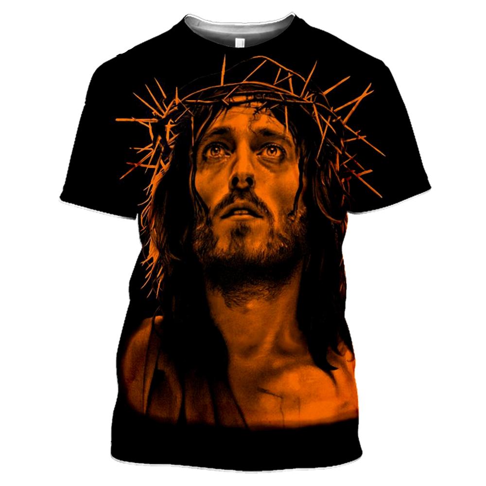 Anime Dieu 3D Impression T-shirt Jésus Décontracté Streetwear Hommes Harajuku Mode Camisetas Hombre Haut À Col Rond T-shirts… Voir plus