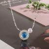 Серебряный кулон-шарм для ожерелья 925 пробы, синий, простая геометрическая форма, женский кулон, чокер, подарок на день рождения, изысканные ювелирные аксессуары
