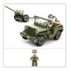 SLUBAN Вторая мировая война Высадка в Нормандии Американский WILLYS Jeep Конструктор WW2 Военный Армейский Автомобиль Кирпичики Классическая Модель Детские Игрушки Мальчики