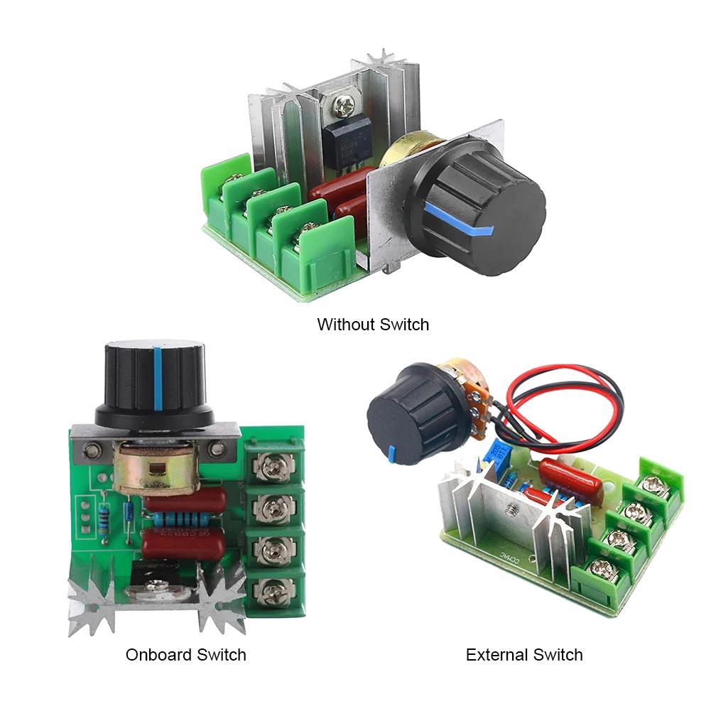 AC 220V 2000W Dimming Dimmers with Control Knob Electronic Voltage Regulator Module Adjustable Motor Speed Controller Regulation