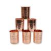 Pure Copper Water 6 Glass Set Hand Made | With Beautifully Embosed Engraving Design | Drinkware with Ayurvedic Health Benefits