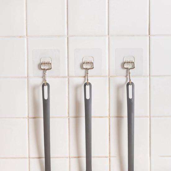 50 шт. крючков без пробивки самоклеящиеся противоскользящие отличная липкость бесследное удаление легко устанавливается на плитку стекло дерево водонепроницаемый ванная кухня