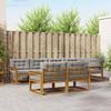 Outdoor Sofa Set with Cushions 7 pcs Natural and Light Grey