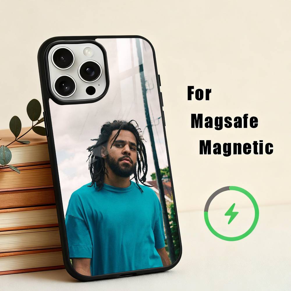 Rapper Singer J-J C-Cole-E Phone Case For iPhone17,16,15,14,13,12,11 Plus,For Magnetic Wireless Charge Cover