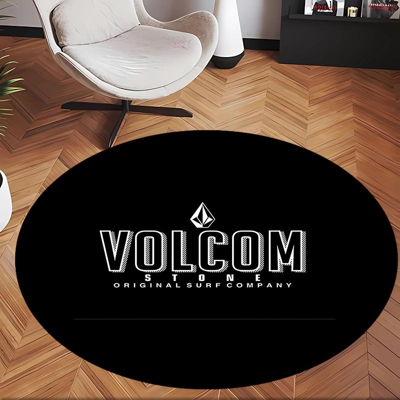 V-Volcom (1) Round Office Rug Decorative Floor Rug for Office Bedroom Living Room and Home Space
