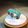 Paraiba Square Princess Ring European and American Fashion Women's Engagement Ring