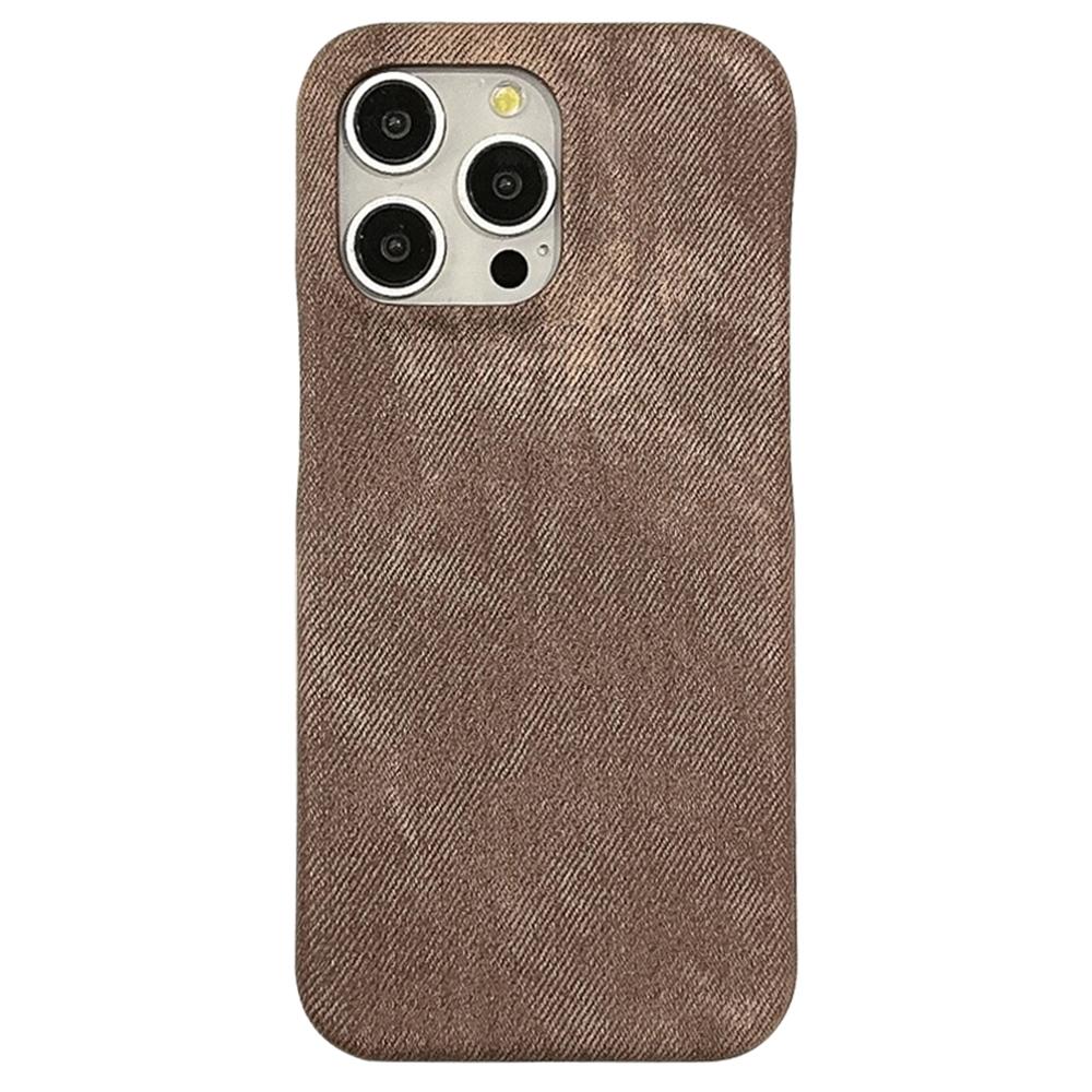 Чехол для iPhone 14 Pro Max Текстура джинсовой ткани ПУ кожа+ПЭТ задняя крышка