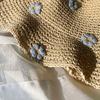 Cap Handmade Weave Sunscreen Beach Hat Flower Flat Hat Sun Protection Straw Hat Sun Hat Sun Cap