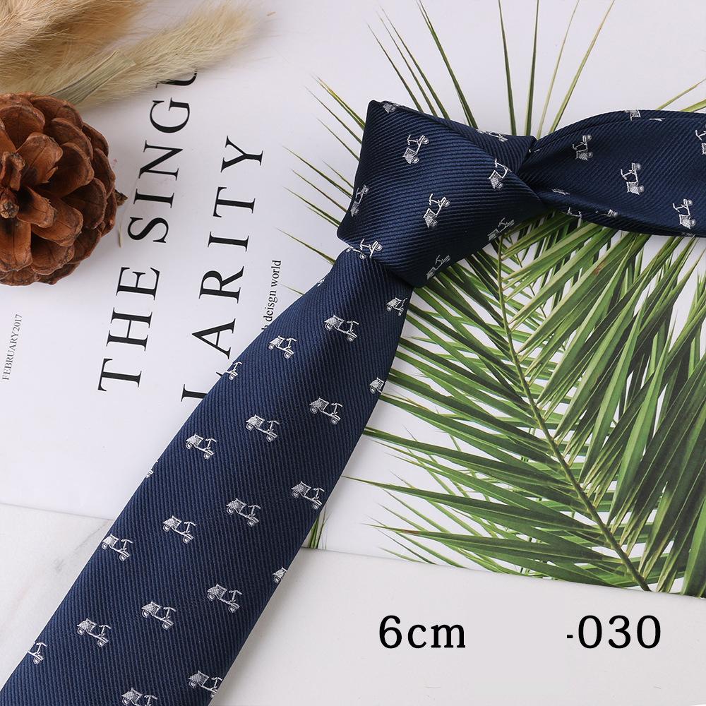 Men's Trend Business Casual Narrow 6cm Polyester Jacquard Tie Solid Color Striped Tie