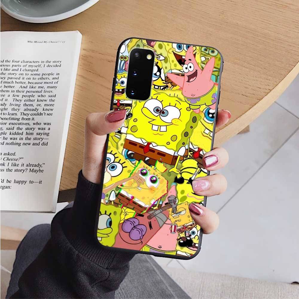 AS17 Spongebob Black Case for Xiaomi Poco X6 M5 M6 F5 F6 F1 C65 C55 C50 C51 C40 Redmi Note 7 8 14C A3X 13C 12C 11 10A 9C Pro Sofe Cover