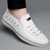 Summer Breathable Leather Walking Shoes for Men Hollow Out Slip-on Loafers Men's Comfortable Leather Casual Shoes