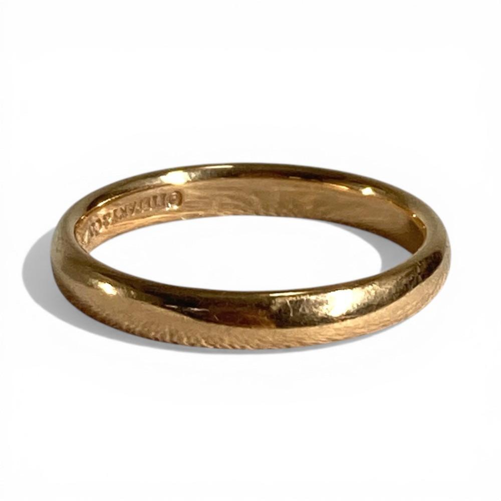 TIFFANY&Co. K18 Gold 18K Band ring Accessory Jewelry Ring Au750 Pink Gold