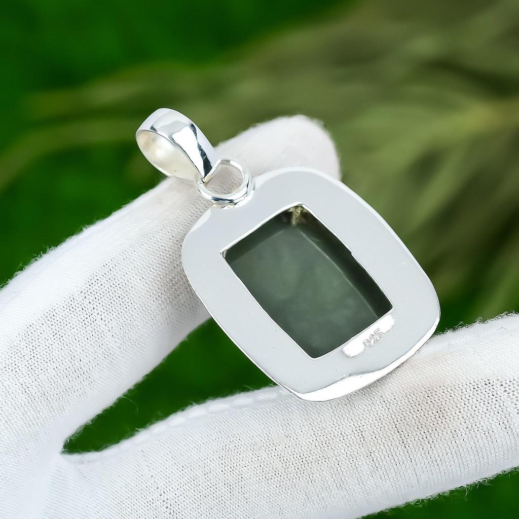 Memorial Day Sale Polychrome Jasper Stone Sterling Silver Boho Pendant Jewelry