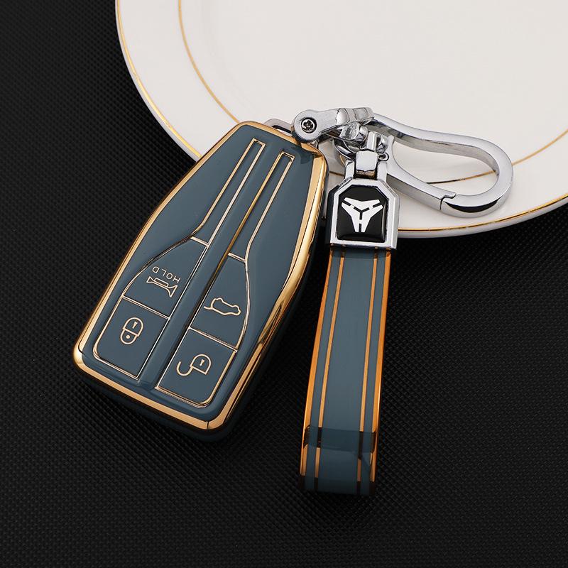 Elegant Hongqi HS5/HS7/H5/H9/E-HS9 Key Case with Buckle – Premium Protective Shell for Men and Women