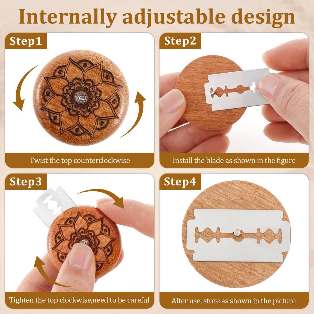 Инструмент Ламе для хлебопекарни Деревянный скребок Нож/слайсер/резак для хлеба Тесто пекарское Инструмент для надрезания теста Ламе с лезвием Портативный инструмент для надрезания хлеба