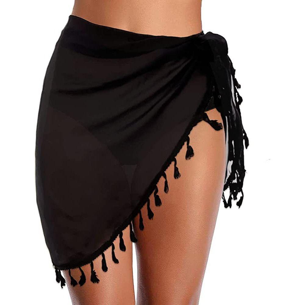 Женские короткие саронги с кисточками, сексуальные накидки, купальный костюм, новая юбка для плавания для женщин, девушек