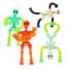 Tubes Skeleton Fidget Toys for Kids Glow-in-the-Dark Telescopic Suction Cup Toy Stress Anxiety Relief Bendable Joints Figures Halloween Decorations