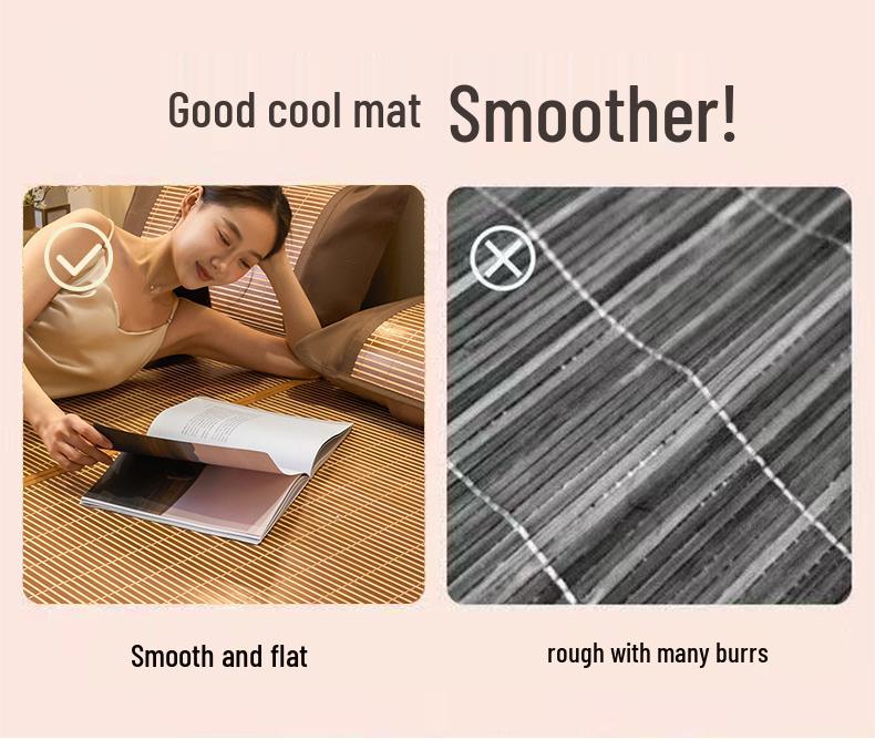 2026 Double-Sided Bamboo & Ice Silk Summer Mat - Foldable Straw Mat for Student Dorm or Single Home Use, with Free Shipping