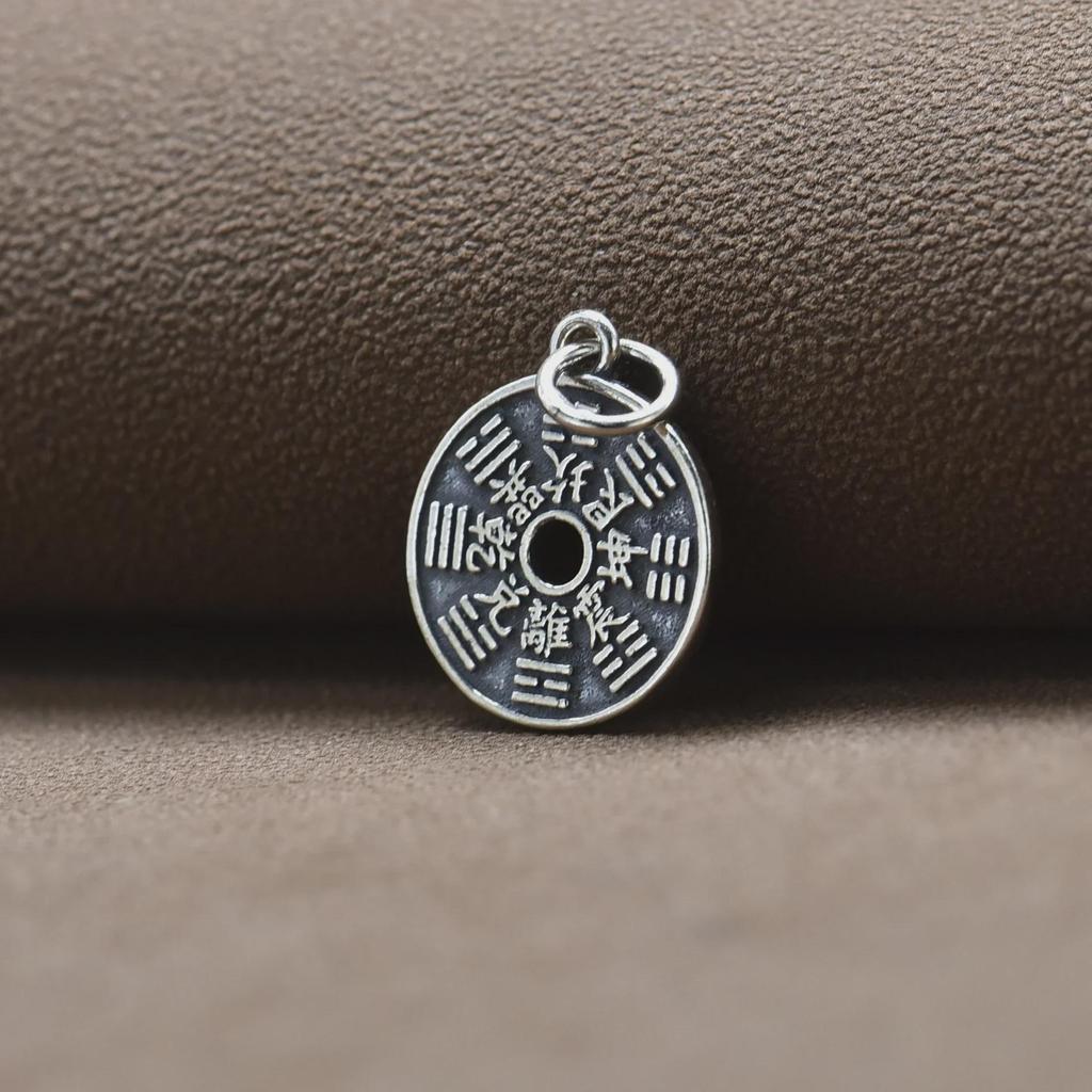 S925 Sterling Silver Mountain Ghost Coin Pendant for DIY Jewelry: Bracelets, Necklaces, Keychains